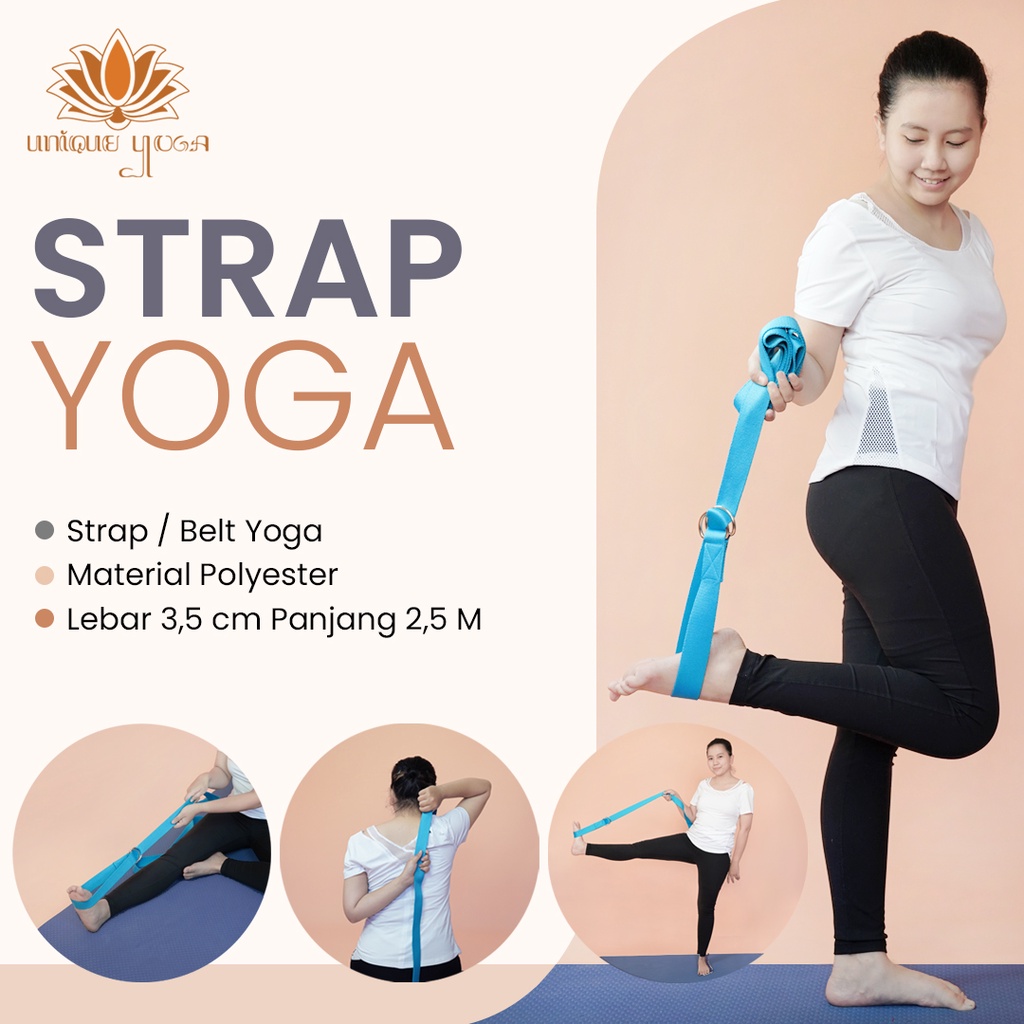 Belt Yoga / Strap Yoga Besi Motif / Strap Belt Yoga / D Ring Belt Yoga / Strap Yoga Murah