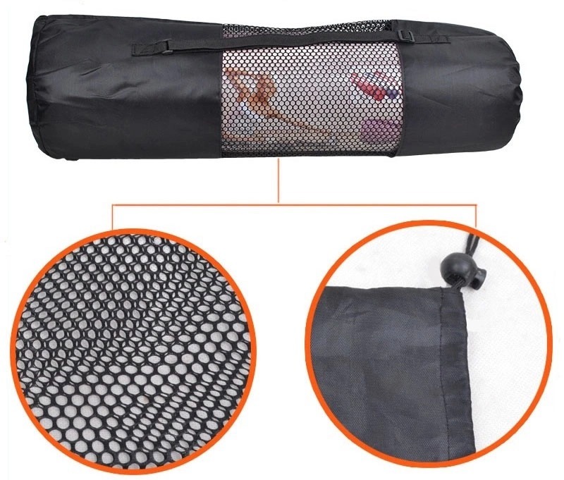 Tas Yoga Parasut / Tas Matras Jaring Termurah / Tas Matras Yoga Jaring Warna Hitam