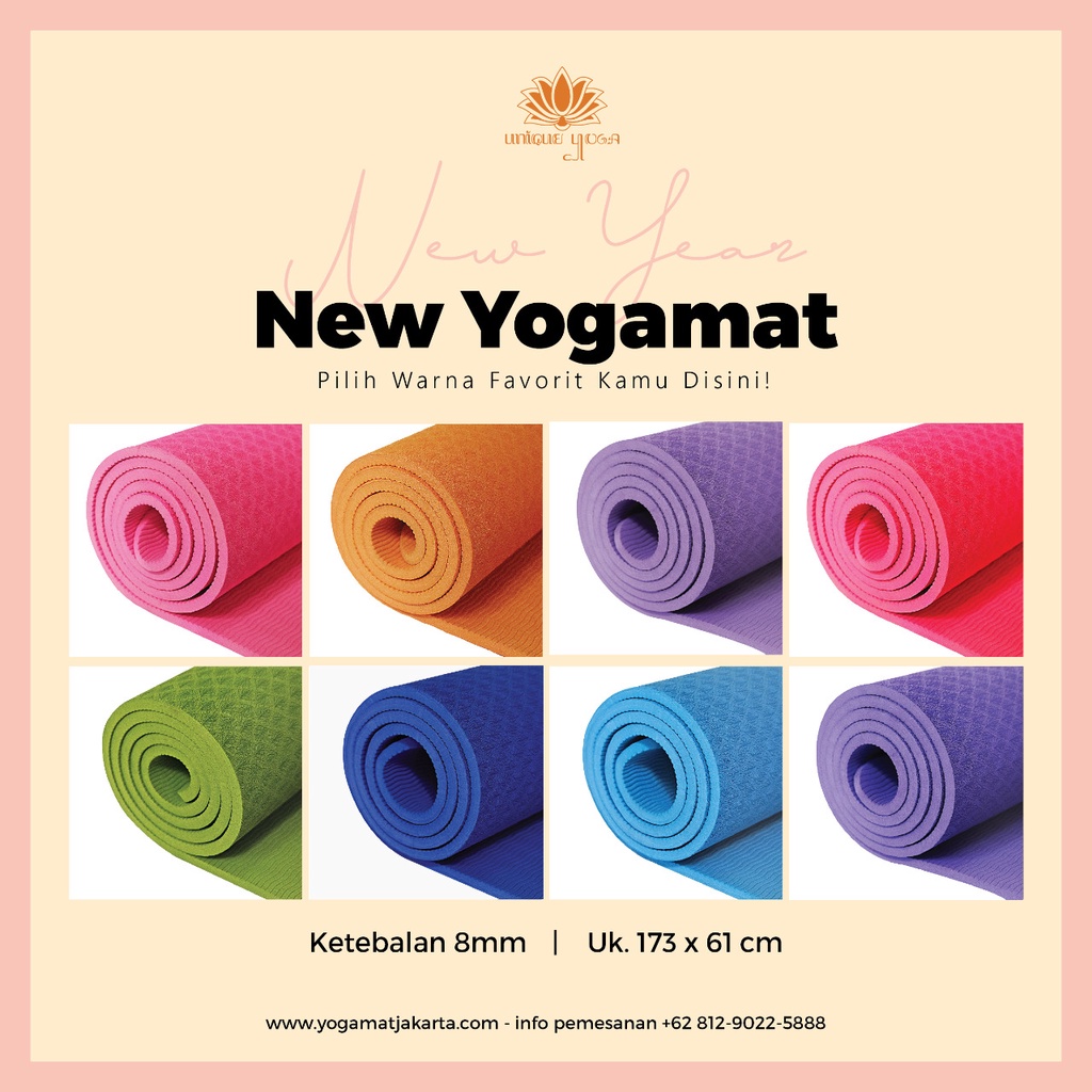 Matras Senam / Yoga Mat / Matras TPE Single Layer 8mm / Alas Olahraga Murah Tebal 8mm / Alas Yoga