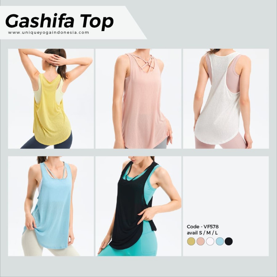 Long Tank Top Sport Yoga Gym Fitness / Atasan Olahraga Zumba Senam Vania / Top Yoga Vania VF 1578 / Tank Top Zumba