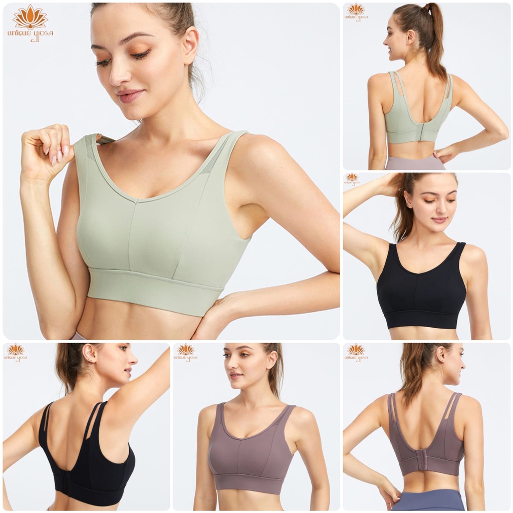 Sport Bra High Impact Yoga Senam Olahraga Fitness Bahan Dryfit / Bra Yoga Fitness Running WX 091