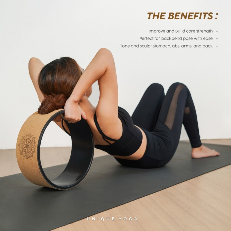 Yoga Wheel Cork / Yoga Wheel Eco Friendly / Alat Bantu Latihan Peregangan Dan Keseimbangan Ramah Lingkungan