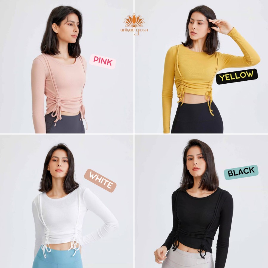 Baju Yoga Vania Code F1684 / Kaos Olahraga Yoga Lengan Panjang Wanita Fitness Running Gym Pilates / Top Long Sleeve Yoga