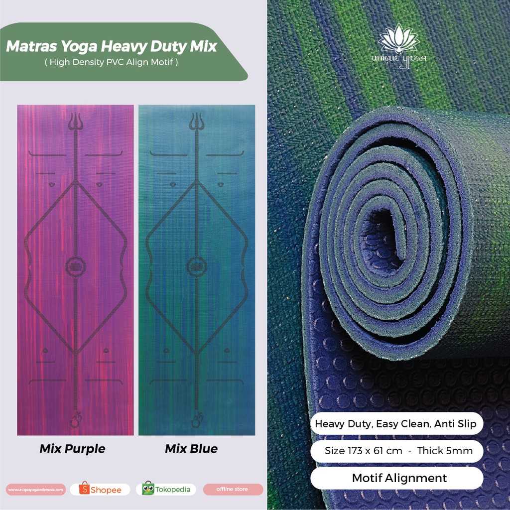 Matras Yoga Murah Motif Align / Matras Senam Yoga/ Matras Olahraga PVC HD Mix 5mm/ Matras Olahraga Gym Fitness