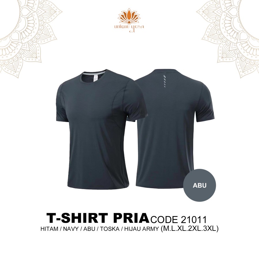Kaos Olahraga Senam Yoga Pria Gym Running Dry Fit / Baju Sport Pria / Pakaian Olahraga Pria