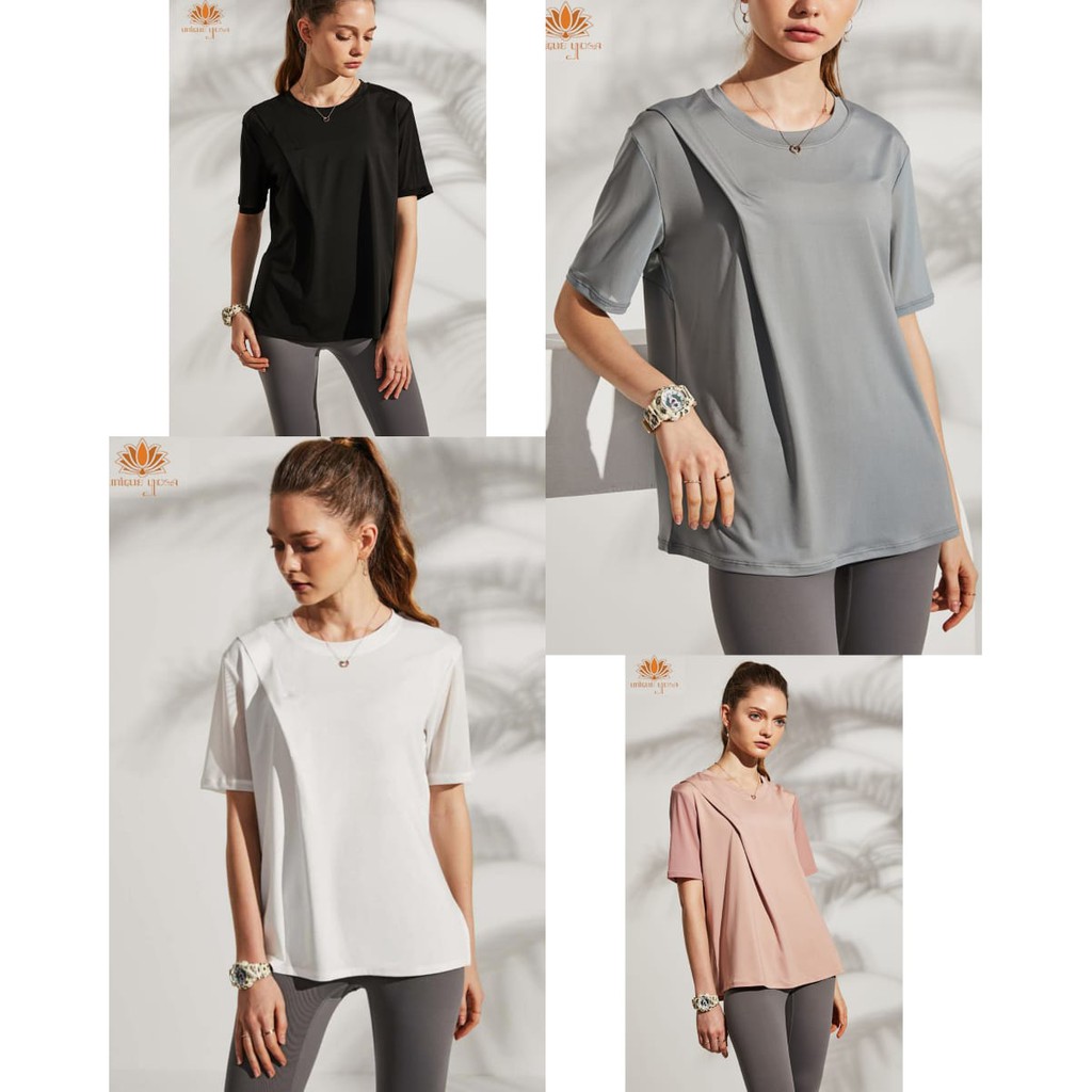 Kaos Senam Yoga Olahraga Wanita Dry Fit / T-shirt Vania T906 / Baju Yoga Fitness Terbaru / Pakaian Senam / Pakaian Olahragar