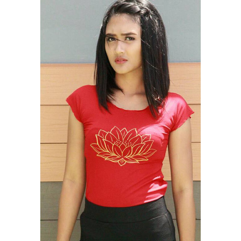Baju Kaos Senam Yoga Lotus Berlengan / Kaos Senam Yoga Wanita / T-shirt Lotus