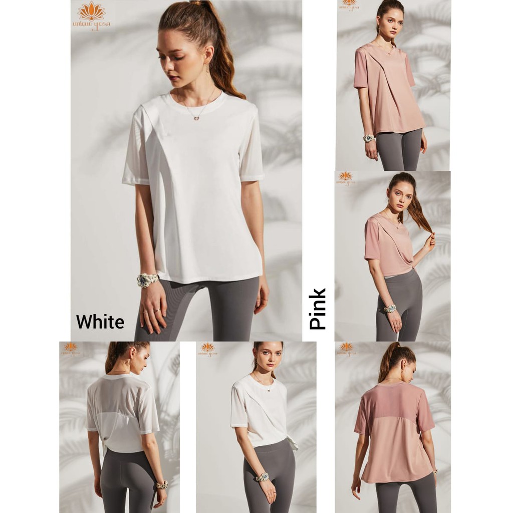Kaos Senam Yoga Olahraga Wanita Dry Fit / T-shirt Vania T906 / Baju Yoga Fitness Terbaru / Pakaian Senam / Pakaian Olahragar