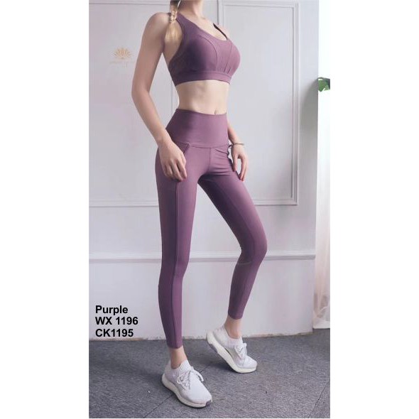 Pakaian Senam Set Terbaru Vania Bra WX 1196 + legging Ck 1195 Ungu