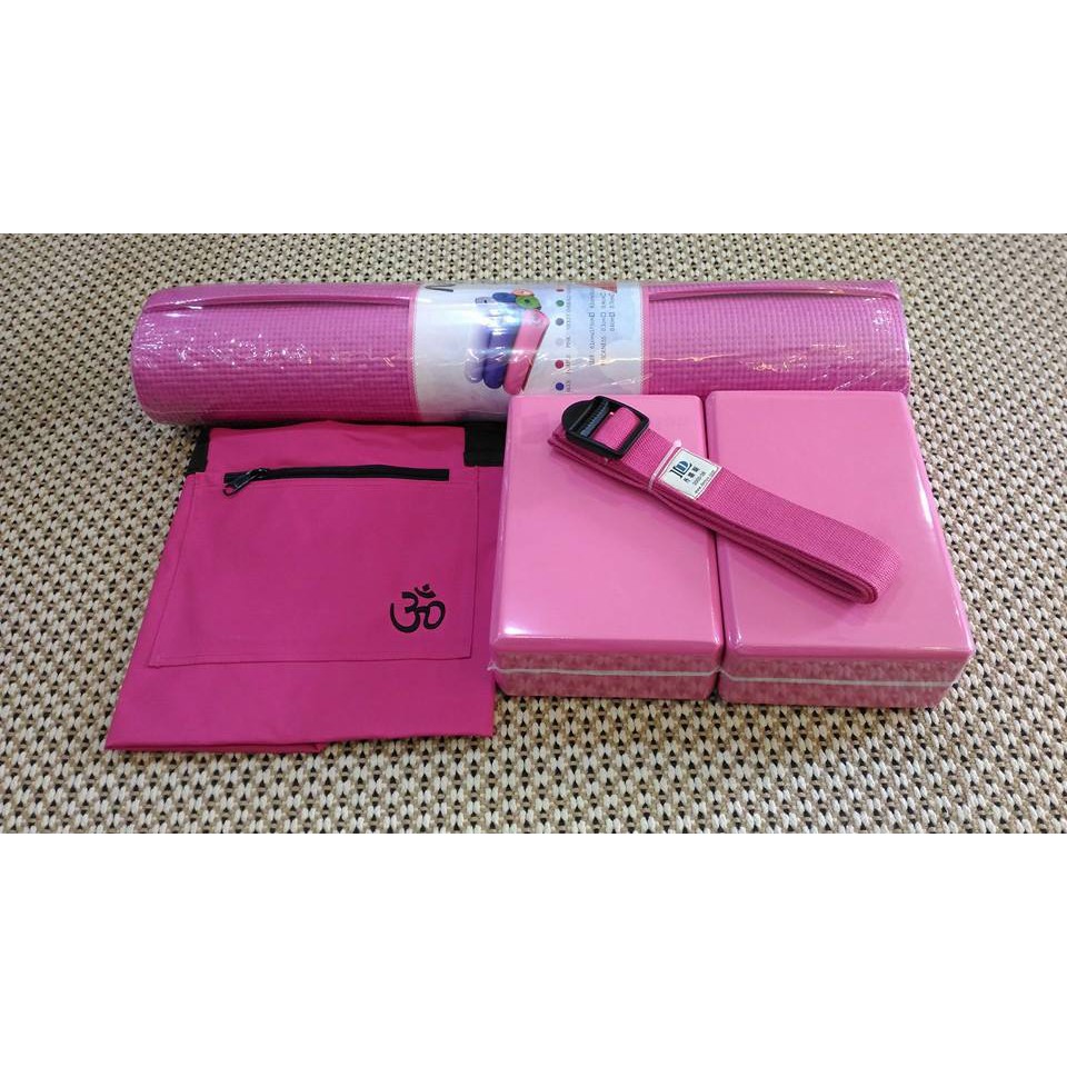 1 Set Matras Yoga Pink / Matras Senam Yoga Murah / 1 Set Perlengkapan Yoga / Yoga Props