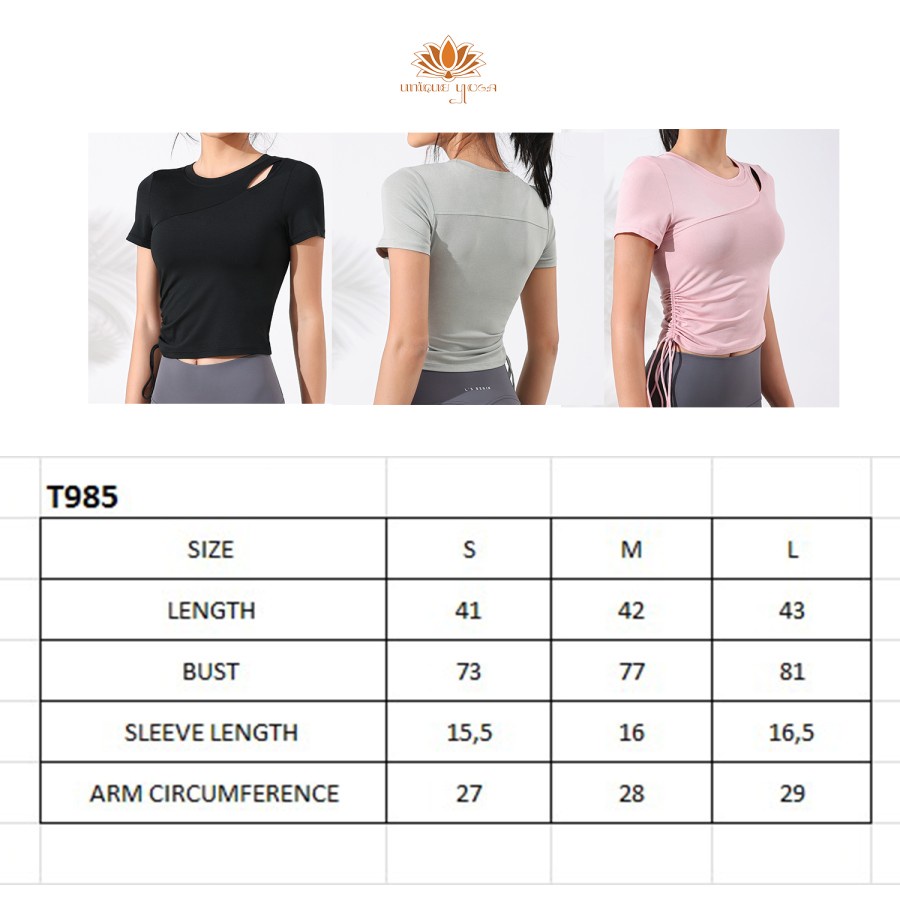 Kaos pendek Atasan Olahraga Senam Yoga / Crop Top Sport / Top Vania T985