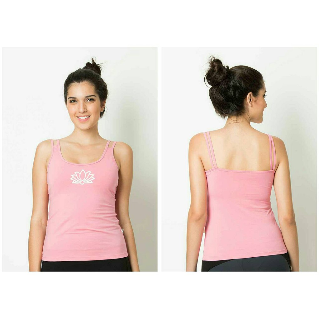 Baju Yoga Pink / Atasan Senam Pink Teratai / Kaos Yoga Pilates / Zumba DL 97079 / Baju Senam Wanita