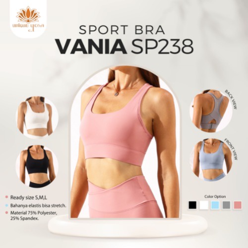 Sport Bra Senam Yoga Pilates Bahan Premium / Yoga Sport Vania SP 238 Terbaru / Bra Senam Olahraga Yoga Zumba