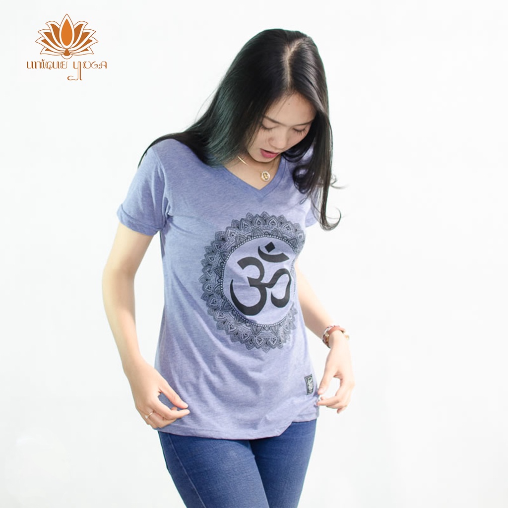 Baju Yoga / Tshirt Yoga Sindu Vneck Ohm Besar / Kaos Olahraga Senam Yoga Murah
