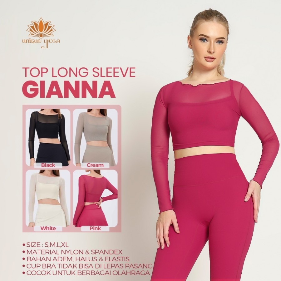 Top Sport Long Sleeve Gianna / Baju Yoga Pilates Lengan Panjang