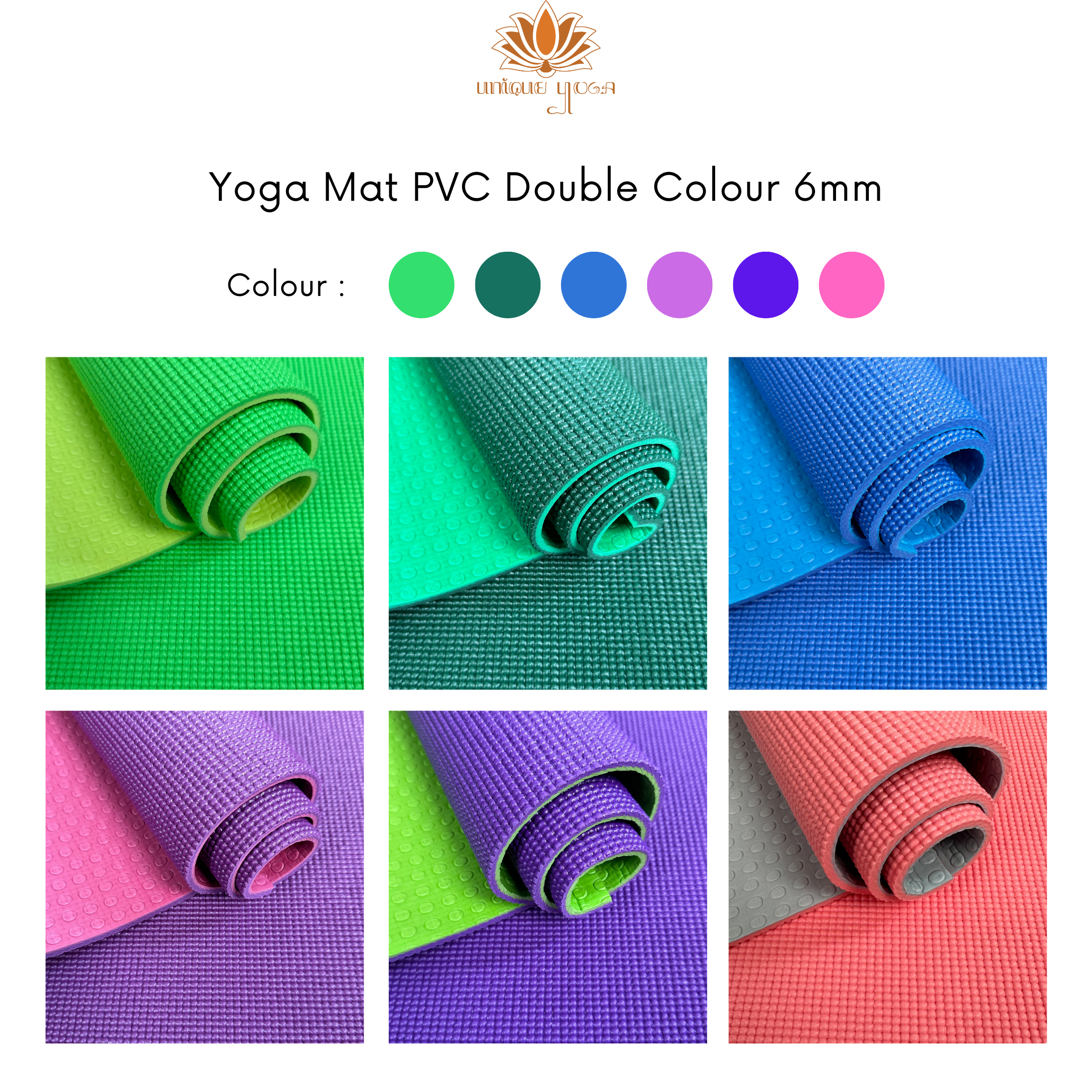 Yoga Mat PVC 6mm Double Colour / Matras Senam Olahraga Yoga PVC Mat Variasi Double Warna