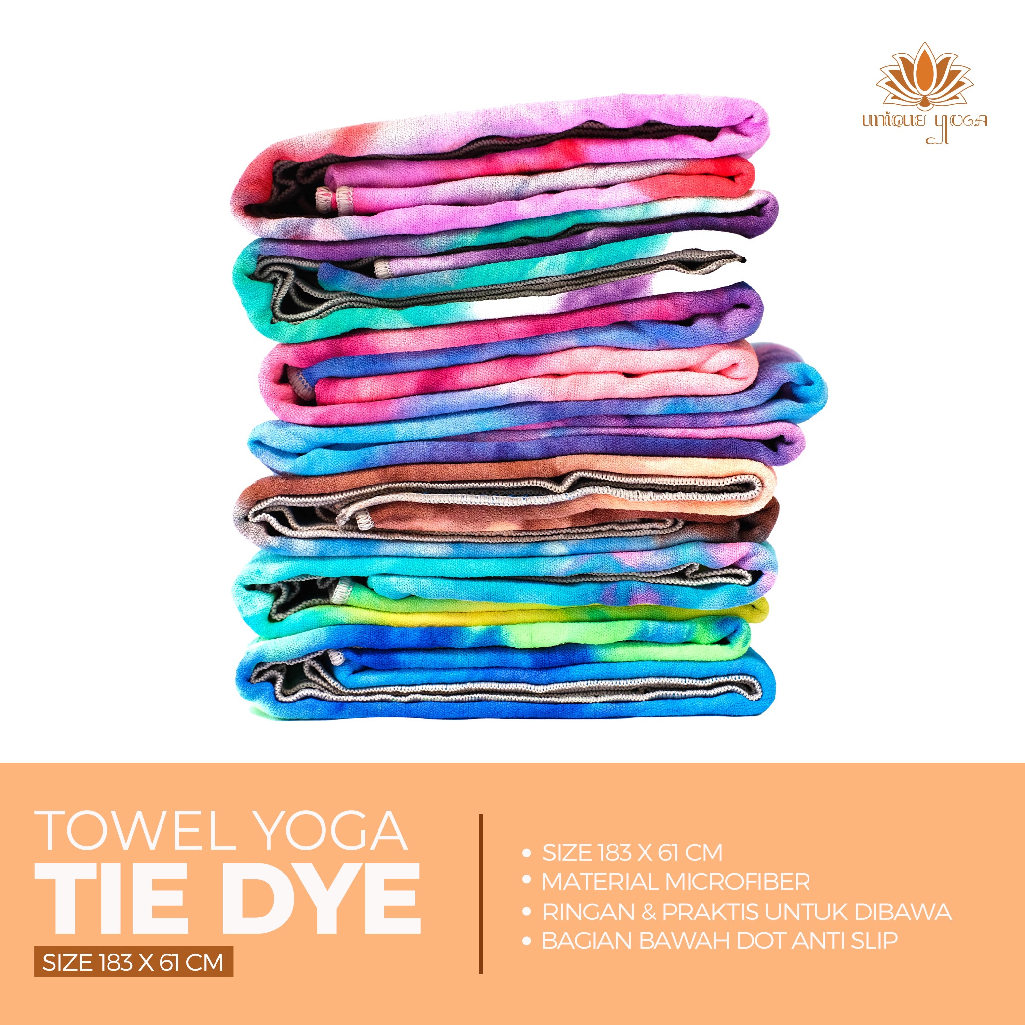 Towel Yoga Rainbow / Yoga Towel Tie Dye / Handuk Senam Yoga / Towel Yoga For Hot Yoga / Towel Yoga / Alas Matras Yoga