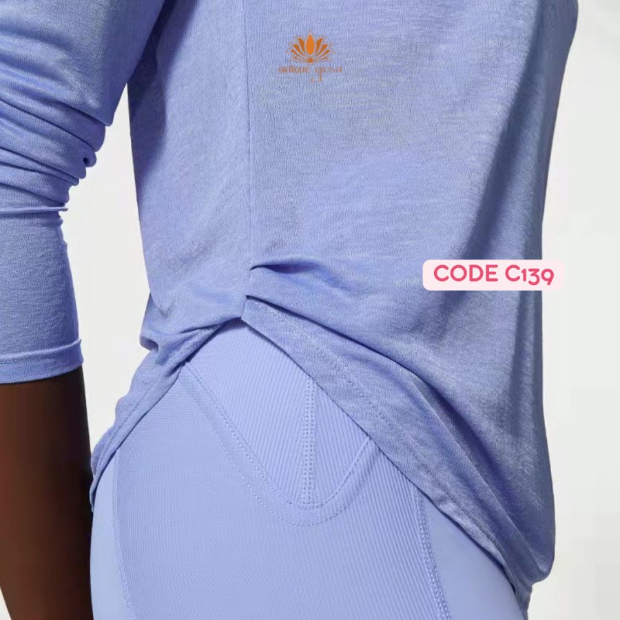 Baju Yoga Lengan Panjang / Top Yoga Long Sleeve Gym Zumba Fitness / Top Senam Yoga C139 / Top Yoga Lengan Panjang 