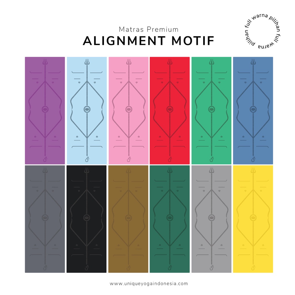 Matras Yoga Premium Align / Yoga Mat Premium Align Rubber / Yoga Mat Align + Tas Premium Hitam 