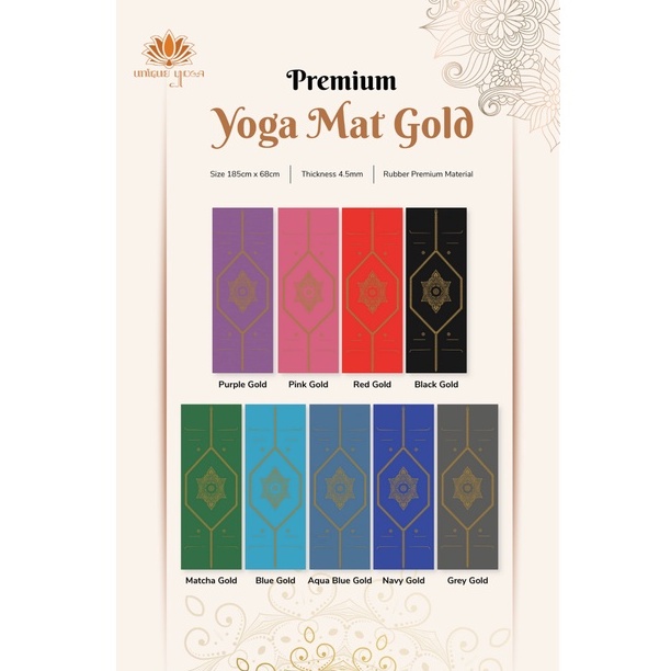 Yoga Mat Premium Anti Slip / Yoga Mat Premium Emas / Yoga Mat Premium Gold / Matras Yoga Premium Motif 