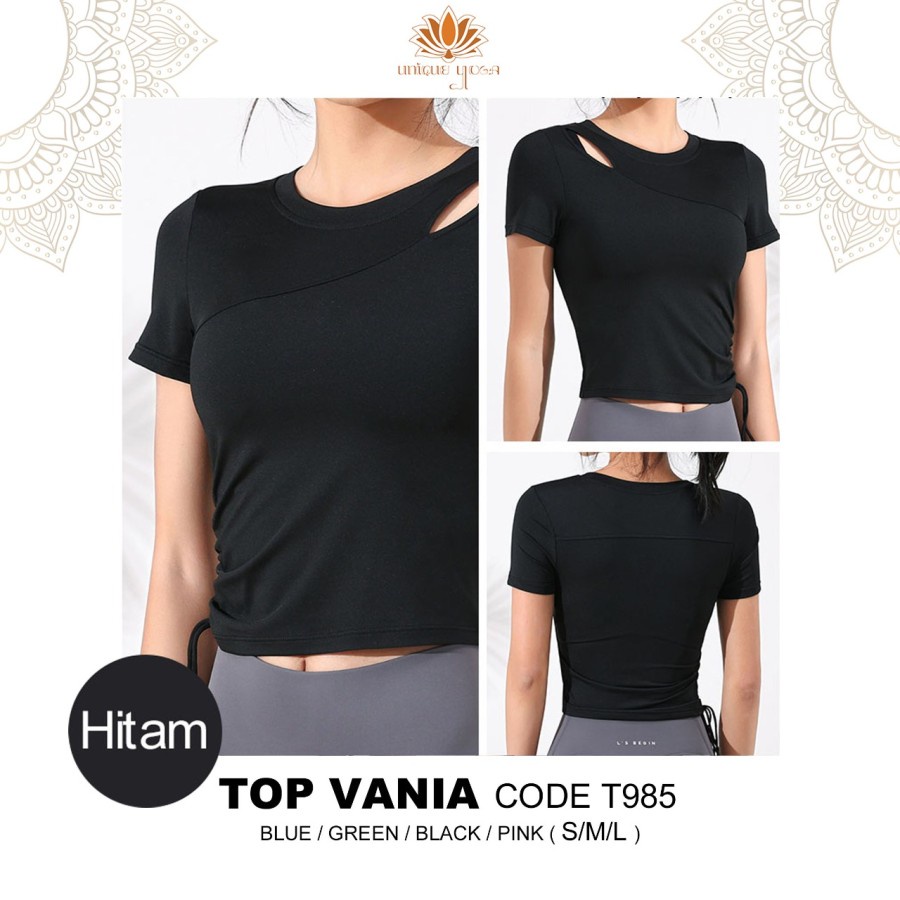 Kaos pendek Atasan Olahraga Senam Yoga / Crop Top Sport / Top Vania T985