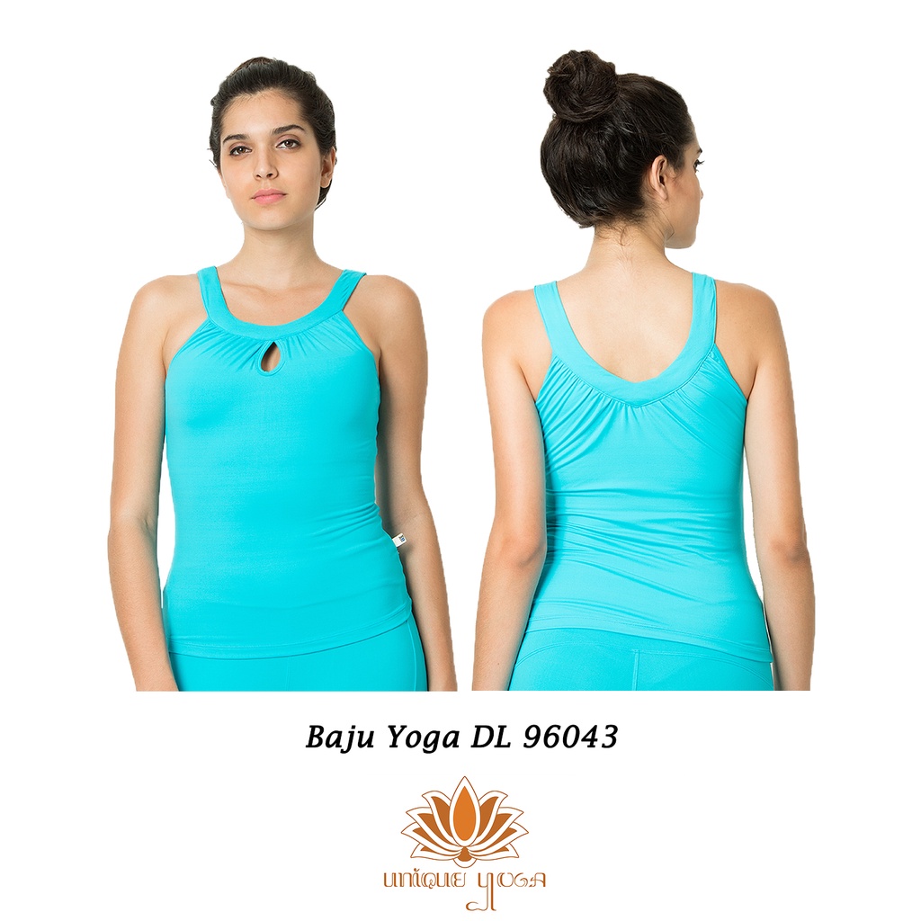 Baju Senam Yoga / Baju Aerobik / Pakaian Yoga Murah DL 96043 Biru / Top Yoga Denlus Senam Fitness Yoga