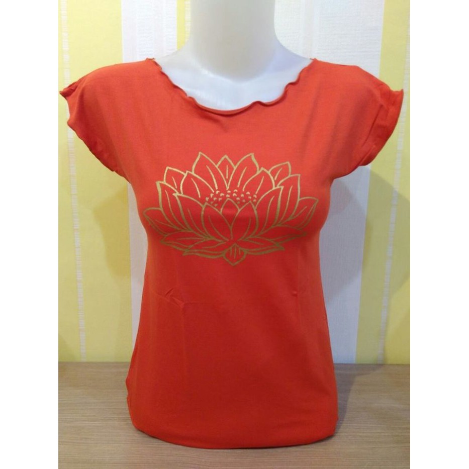 Baju Kaos Senam Yoga Lotus Berlengan / Kaos Senam Yoga Wanita / T-shirt Lotus