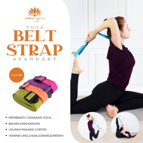 Belt Yoga Standar / Strap Yoga Murah / Strap Yoga / Alat Bantu Yoga / Belt Yoga / Tali Yoga Murah / Belt Yoga