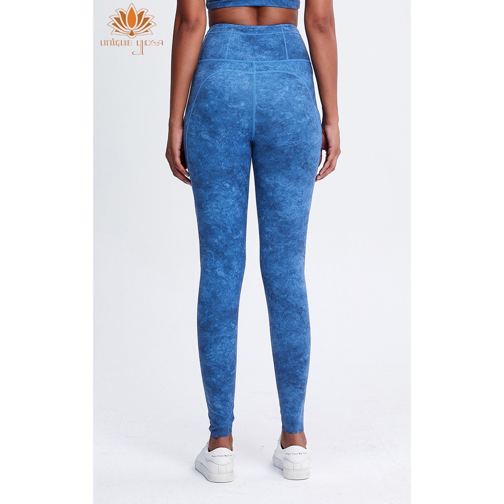 Legging Highwaist Senam Yoga Gym Indigo Blue / Vania Yoga Pant CK-Y046 Celana Olahraga Biru / Vania Yoga Pant CK-Y046 Tie dye Biru
