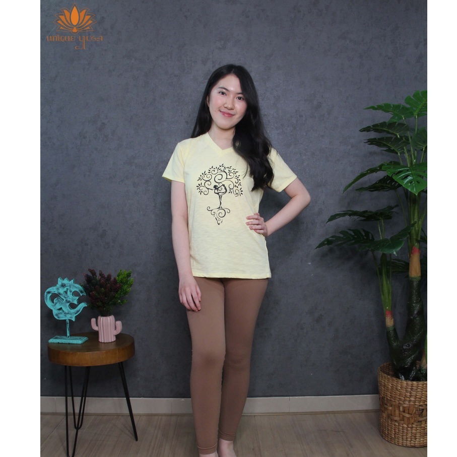 Top Christy / Baju Yoga Wanita / Kaos Yoga Wanita / Kaos Senam Top Leher V Christy / Baju Olahraga Fitness Termurah