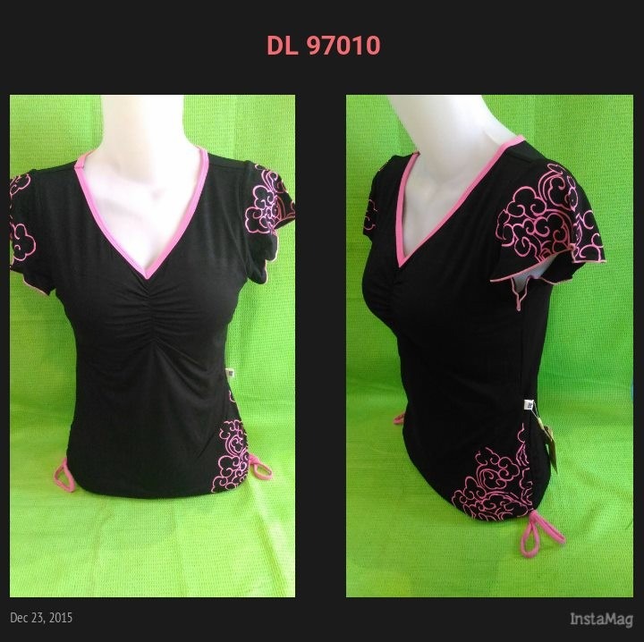 Baju Yoga Termurah / Kaos Senam Olahraga Yoga Hitam / Top Yoga DL 97010