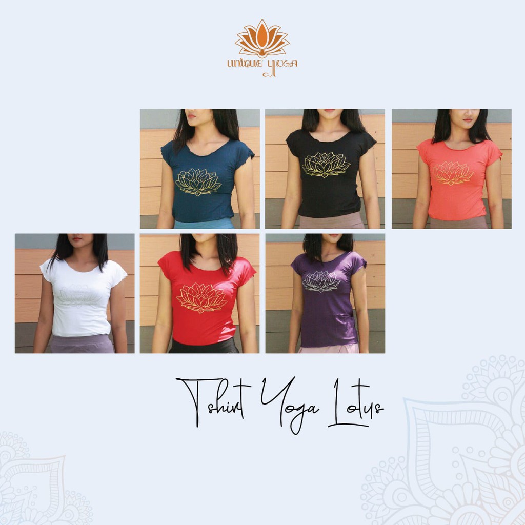 Baju Kaos Senam Yoga Lotus Berlengan / Kaos Senam Yoga Wanita / T-shirt Lotus