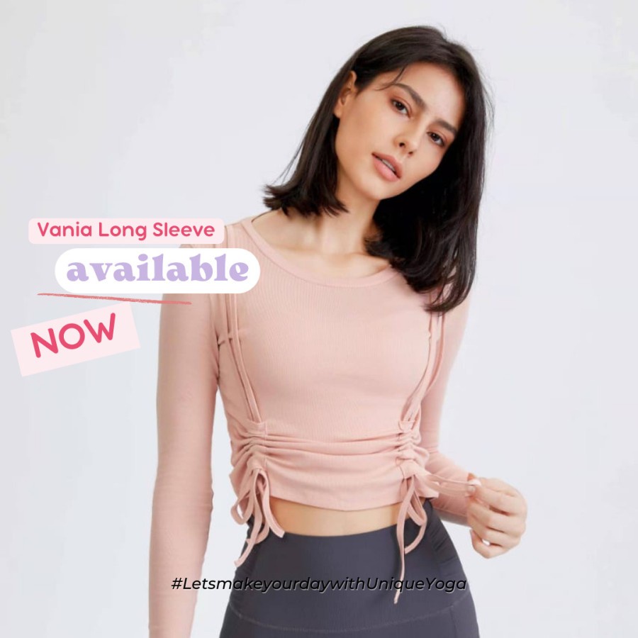 Baju Yoga Vania Code F1684 / Kaos Olahraga Yoga Lengan Panjang Wanita Fitness Running Gym Pilates / Top Long Sleeve Yoga