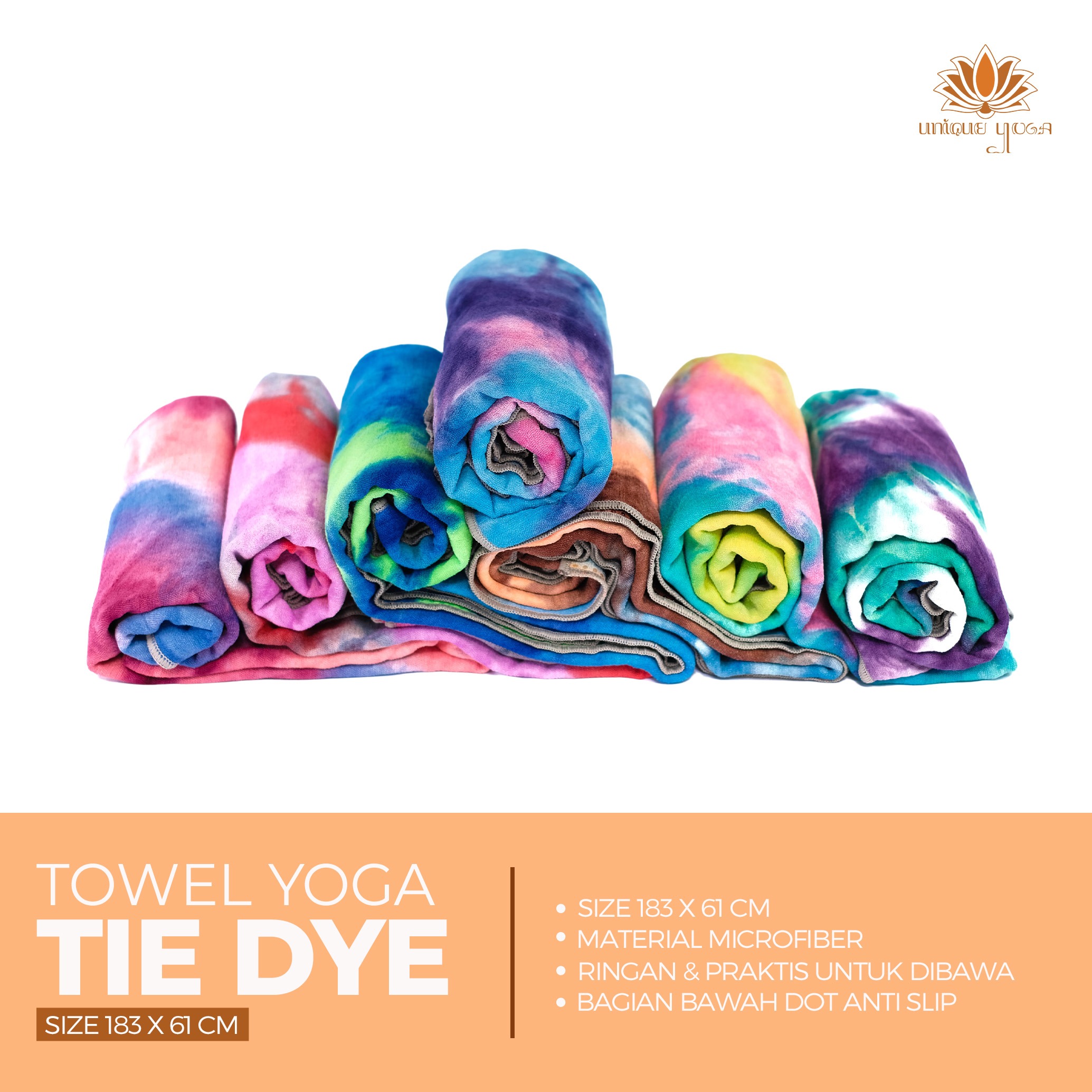 Towel Yoga Rainbow / Yoga Towel Tie Dye / Handuk Senam Yoga / Towel Yoga For Hot Yoga / Towel Yoga / Alas Matras Yoga
