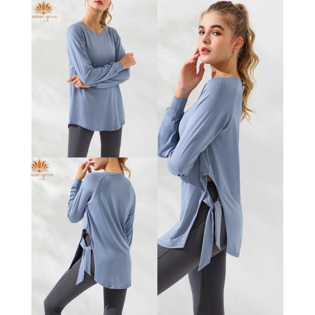 Baju Olahraga Senam Yoga Wanita Lengan Panjang Dry Fit WT317 /  Top Sport Woman Long Sleeve Terbaru