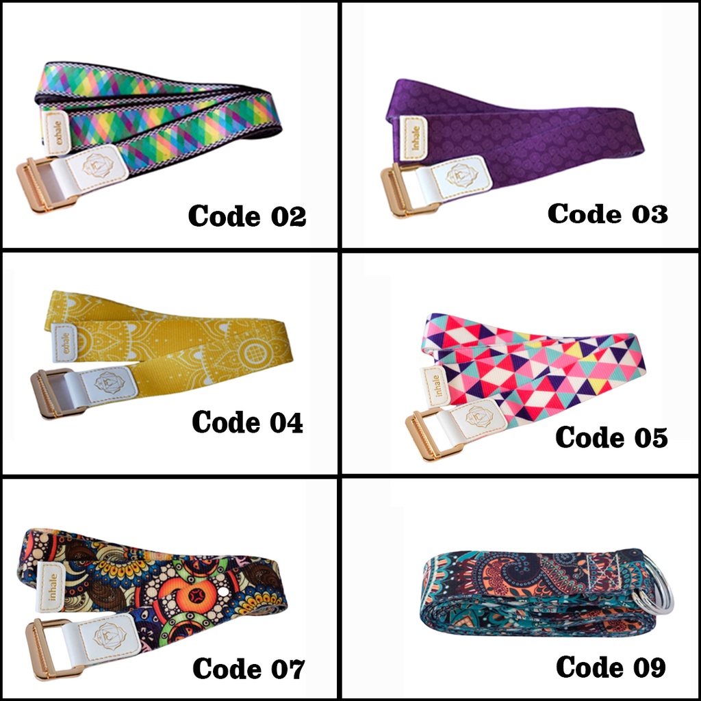 Strap Yoga Premium Polos / Strap Yoga Motif / Belt Yoga Motif / Belt Besi Yoga / Dring Yoga Belt / Belt Yoga Murah 