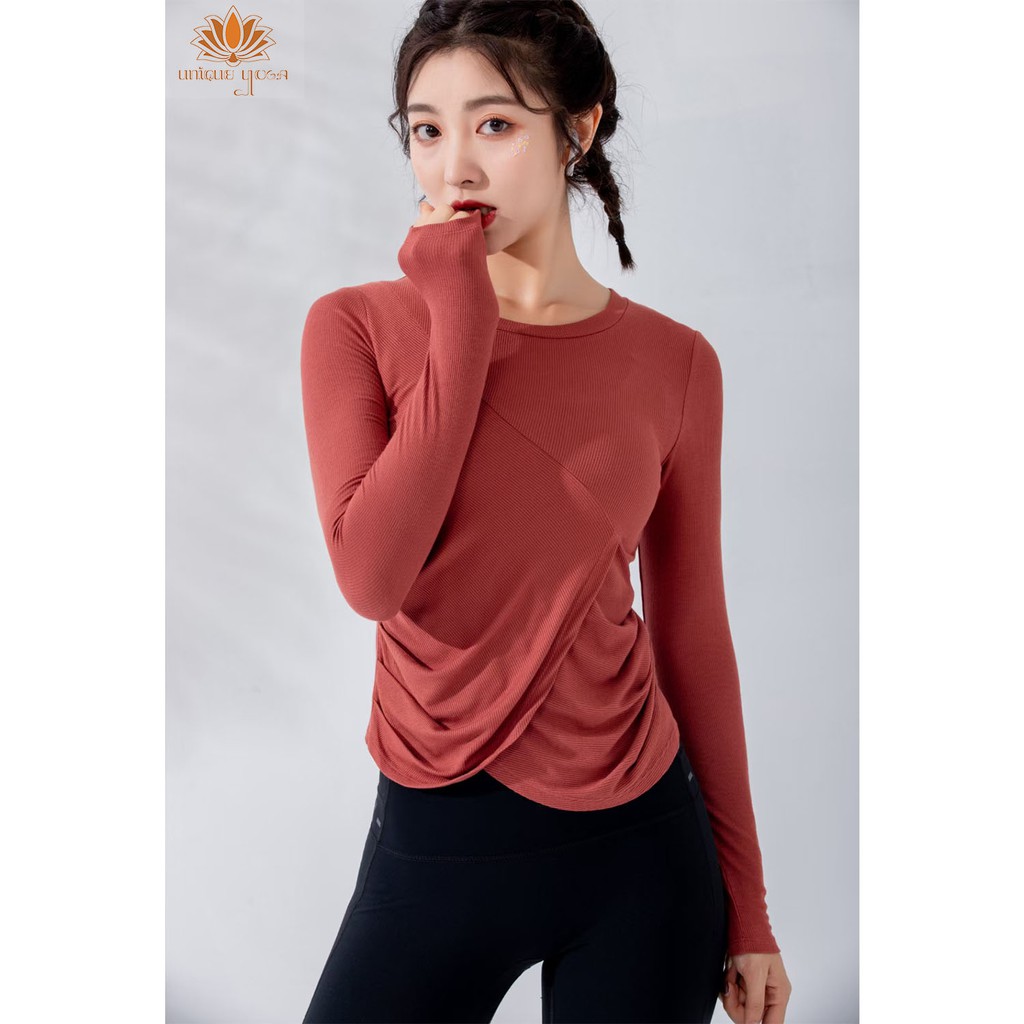 Baju Kaos Senam Tangan Panjang / Baju Yoga Olahraga Wanita / Top Long Sleeve Vania WT 1208 / Baju Yoga Murah