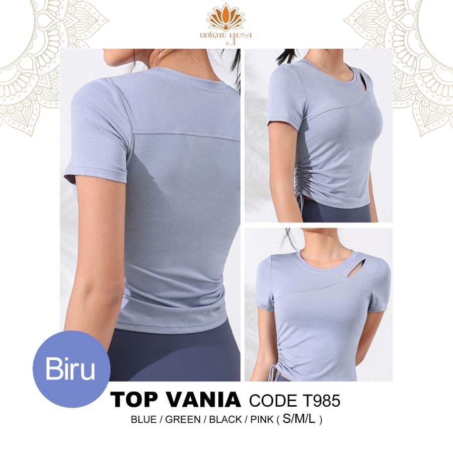 Kaos pendek Atasan Olahraga Senam Yoga / Crop Top Sport / Top Vania T985