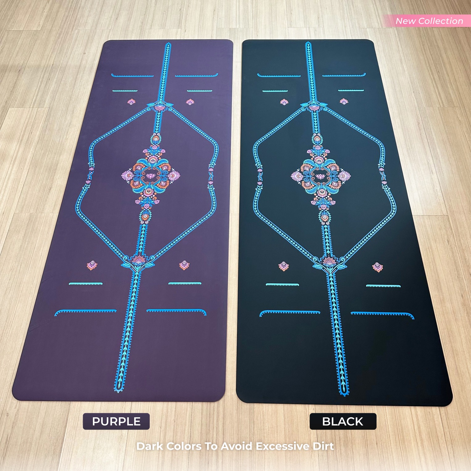 Matras Yoga Premium Royal Blossom Anti Slip / Yoga Mat Premium Rubber 4,5mm Motif Align / Royal Blossom Yoga Mat 