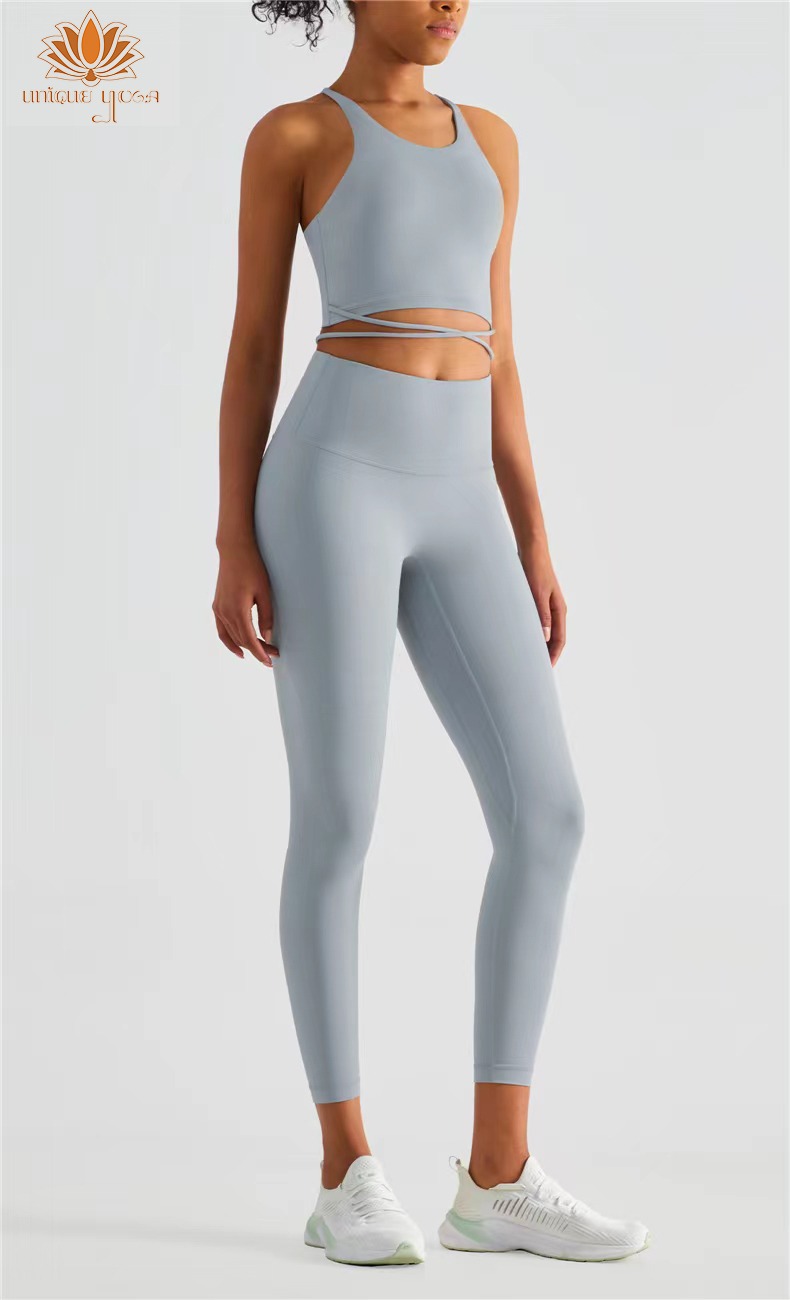 Setelan Olahraga Senam Yoga Abu / Bra Sport Vania WX1437 / Legging Vania Abu CK1237