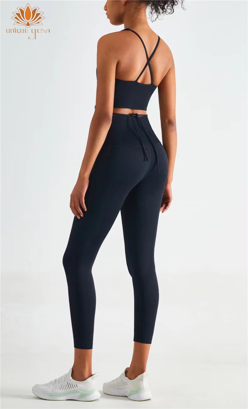 Setelan Olahraga Senam Yoga Wanita / Sport Bra Yoga Hitam Vania WX1437 / Legging Sport Warna Hitam CK1237