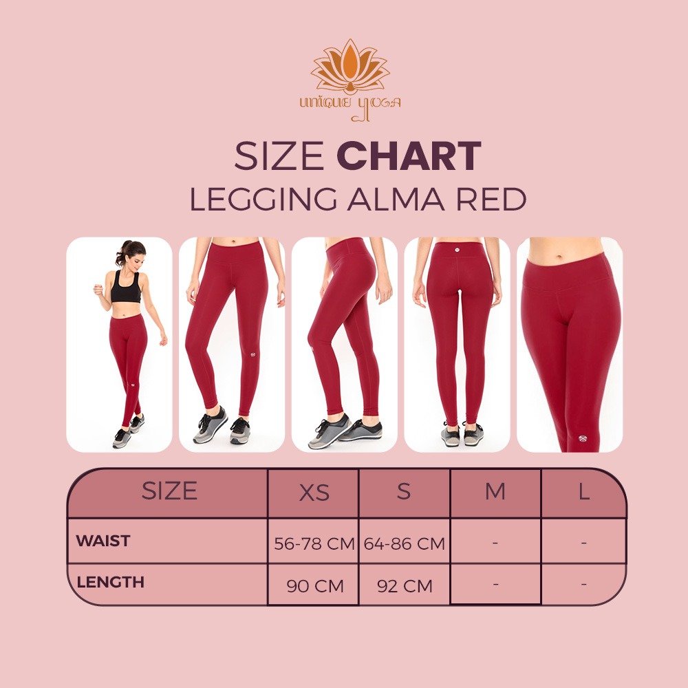 Celana Yoga / Pant Yoga / Legging Yoga Merah / Celana Yoga Murah /Legging Olahraga/ Yoga Pant Alma Merah