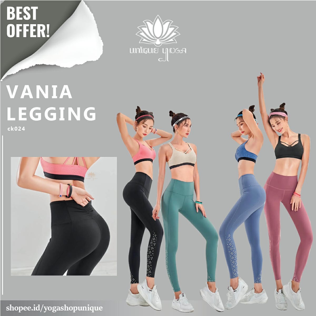 Best Seller Gym Legging Sport / Legging Yoga Vania CK 024 / Celana Legging Senam Yoga