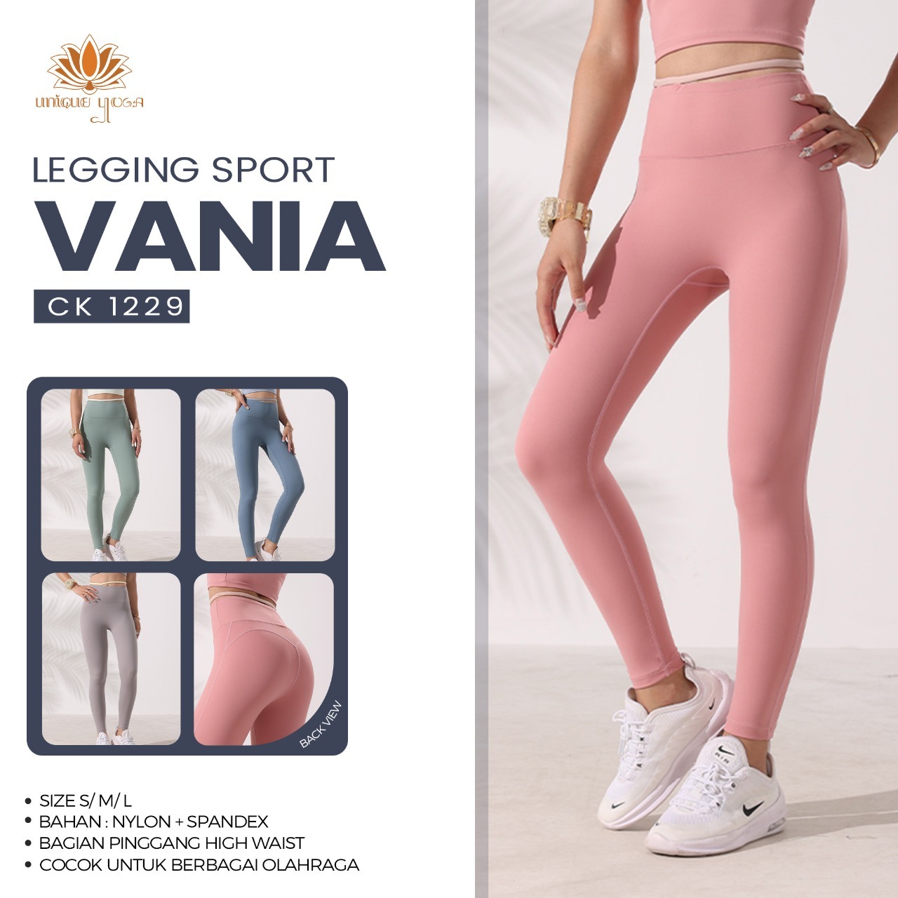 Celana Gym / Celana Senam Wanita / Legging Senam Yoga Sport Pilates Running / Celana Olahraga Wanita / Celana Yoga / Legging Yoga Senam Wanita /  Legging Sport Vania CK 1229 / Yoga Pants
