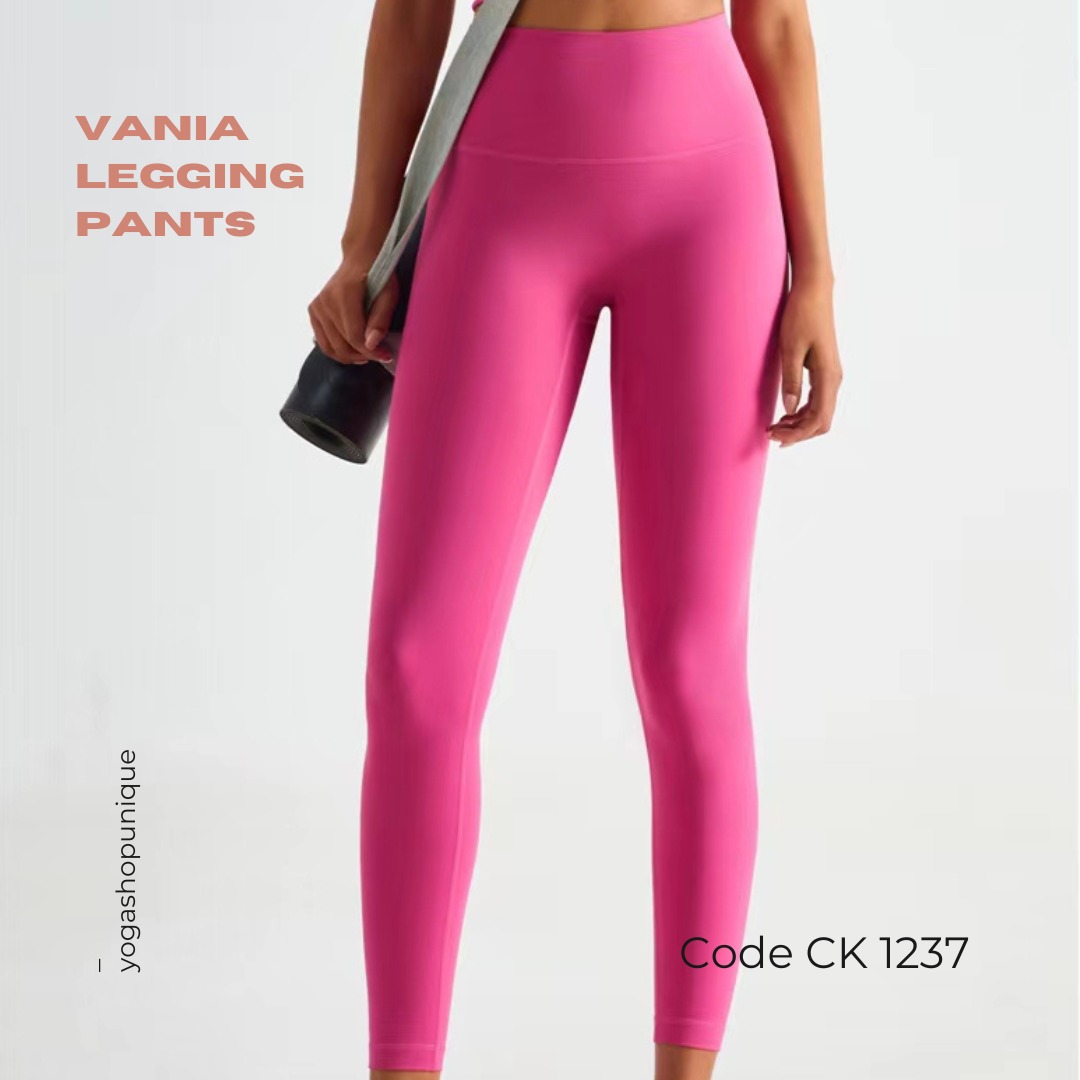 Satu Set Sport Bra & Legging Sport Yoga Warna Pink / Setelan Olahraga Yoga Pilates Wanita / Bra Vania WX1437 Pink / Legging Sport Pink CK1237 Vania