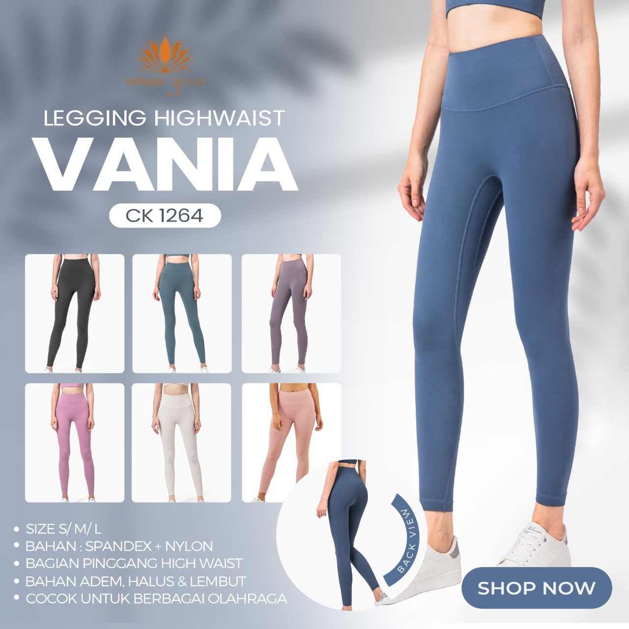 Celana Legging Highwaist Premium untuk Senam Yoga Gym Running CK 1264 / Legging Sports Yoga Wanita