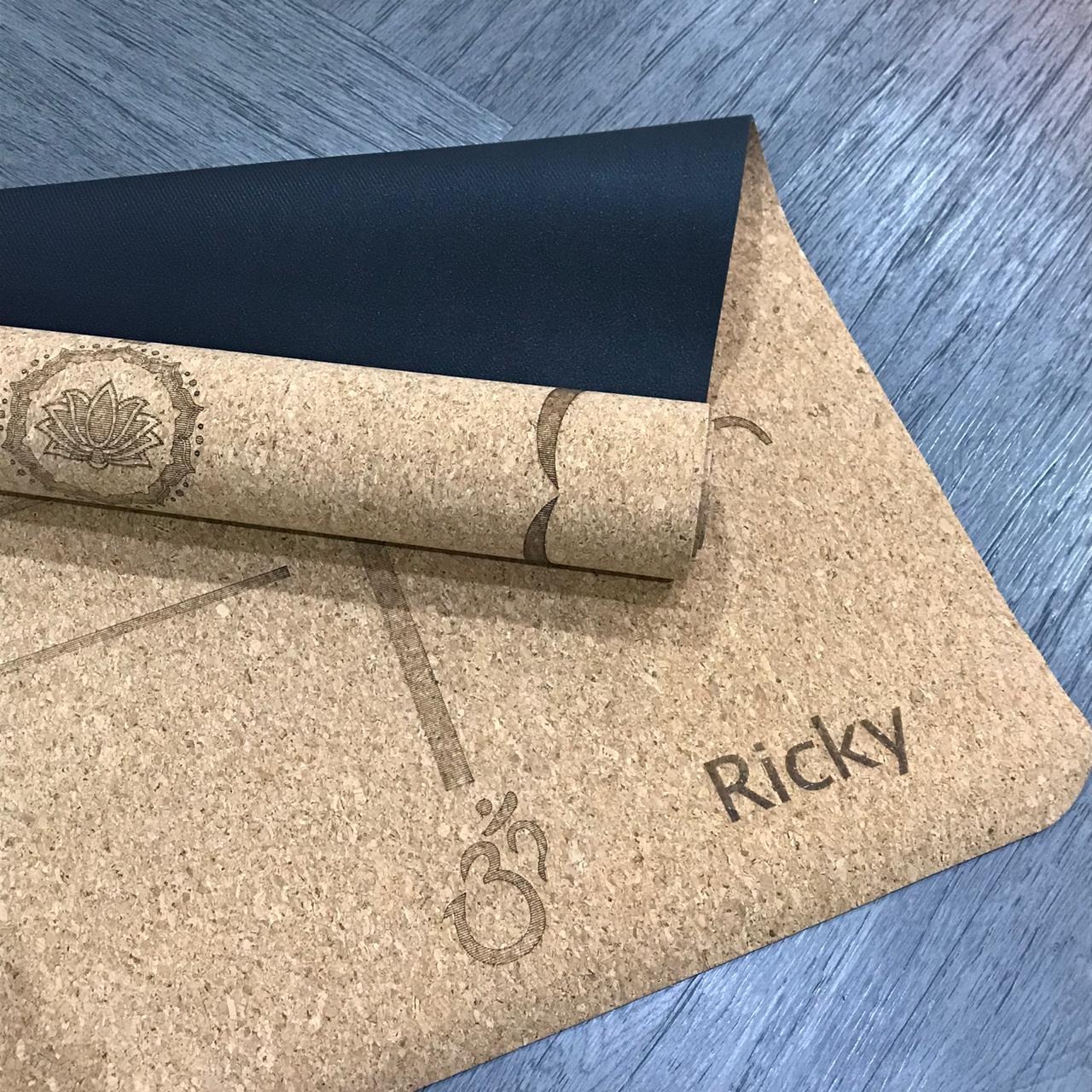 Yoga Mat Motif Align / Matras Cork Mat Rubber Bisa Custom Nama / Matras Senam Yoga