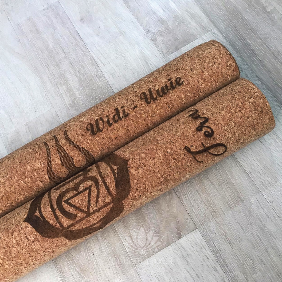 Jual Yoga Mat Custom Nama + Motif 7 Chakra/ Cork Mat Yoga Termurah/ Matras Senam Yoga Berkualitas