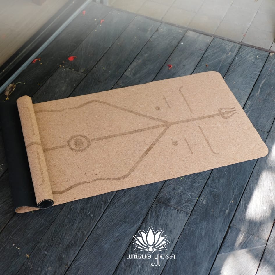 Yoga Mat Motif Align / Matras Cork Mat Rubber Bisa Custom Nama / Matras Senam Yoga