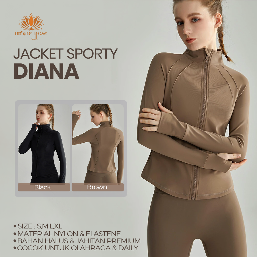 Jacket Sport Fit Body / Jaket Olahraga Wanita Yoga Fitness Gym DIANA / Jacket Sport Diana 80029